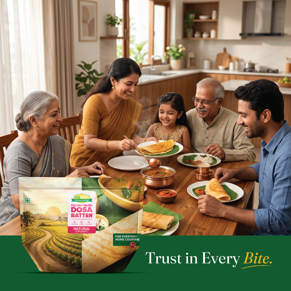 Family enjoying HygiHealth dosas