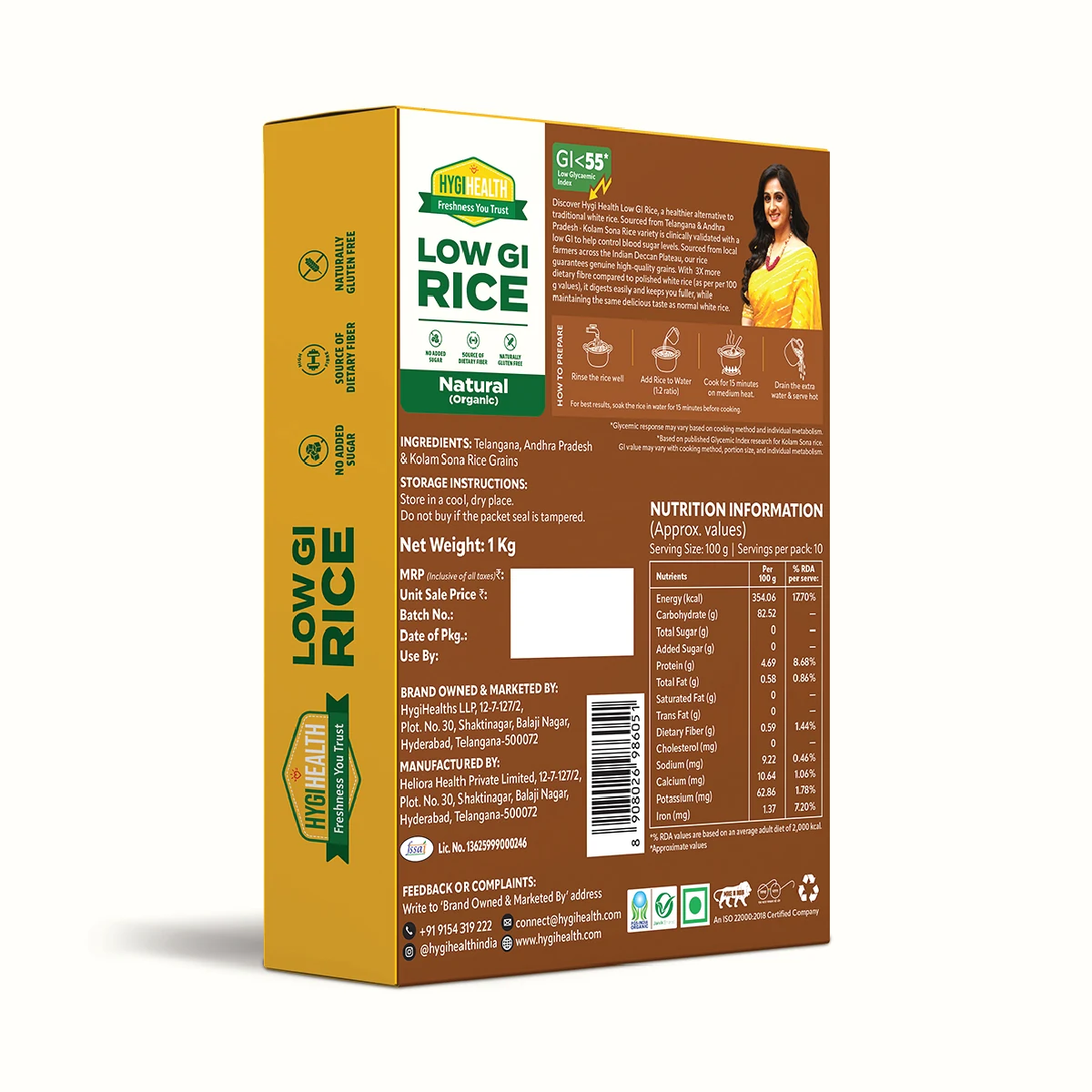 HygiHealth Low GI Rice back pack