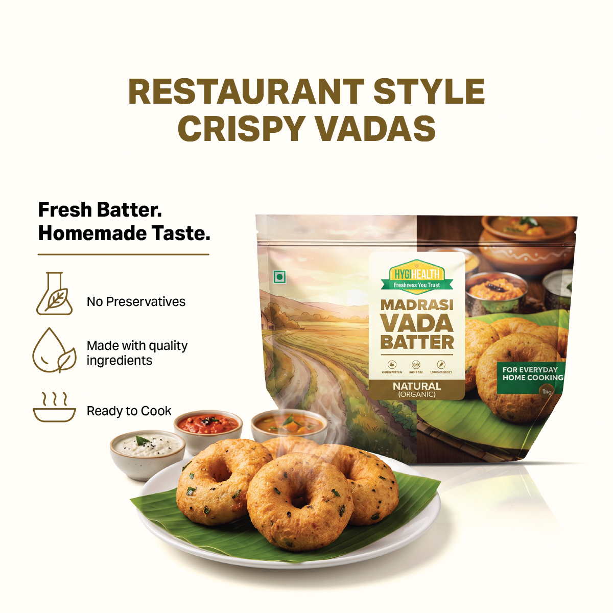 Fresh vada batter ready to cook