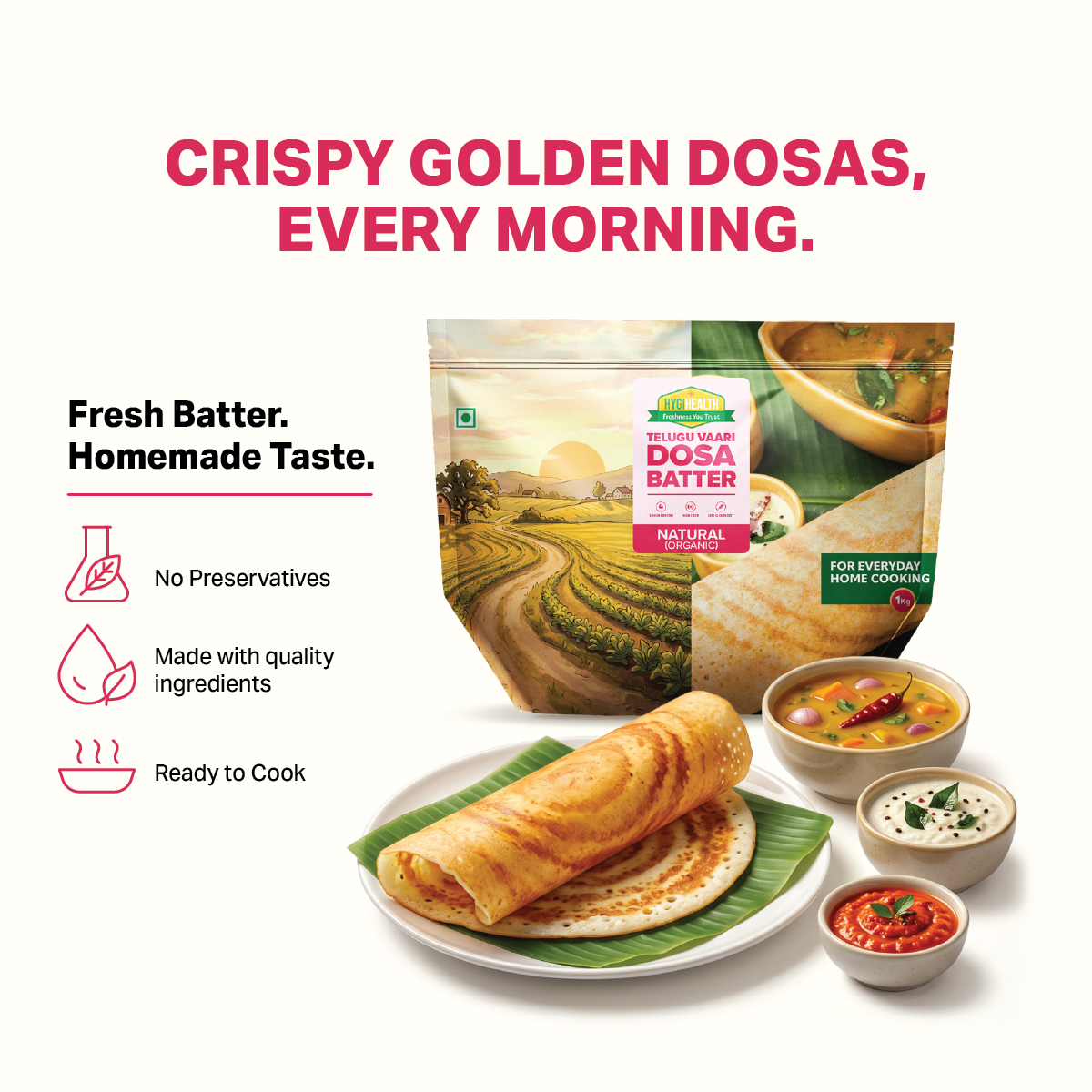 Crispy golden dosas ready to cook